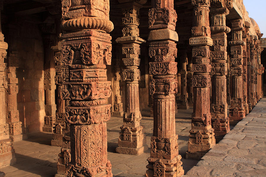 Decorative Pillars At Qutab Minar Photograph by Aidan Moran