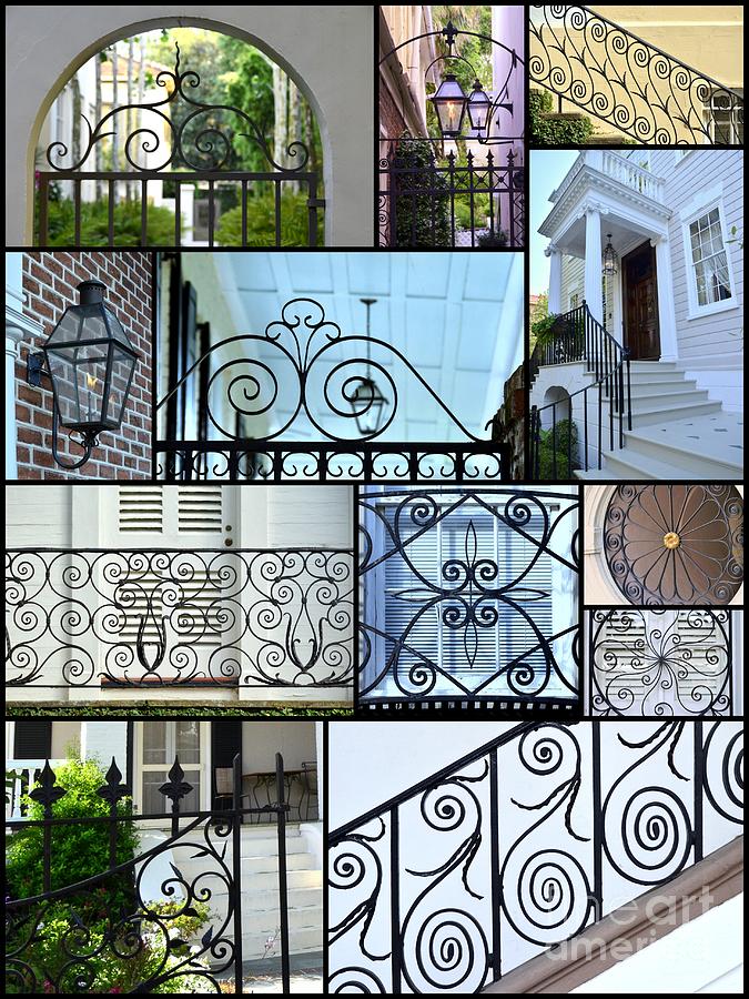 Decorative Wrought Iron Collage - Charleston Photograph by Allen Beatty