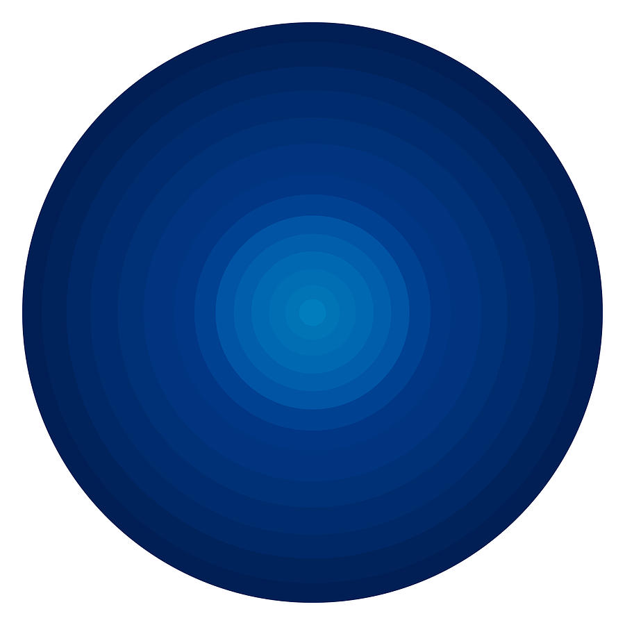 Deep Blue Circles Painting by Frank Tschakert
