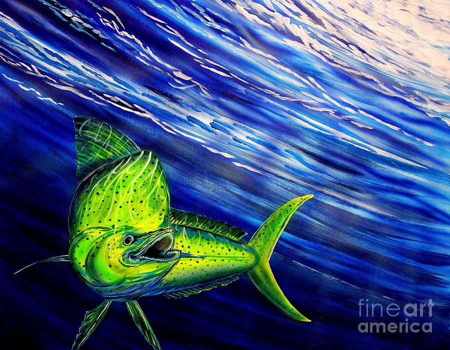 Deep Blue Mahi Painting by Marty Calabrese | Fine Art America