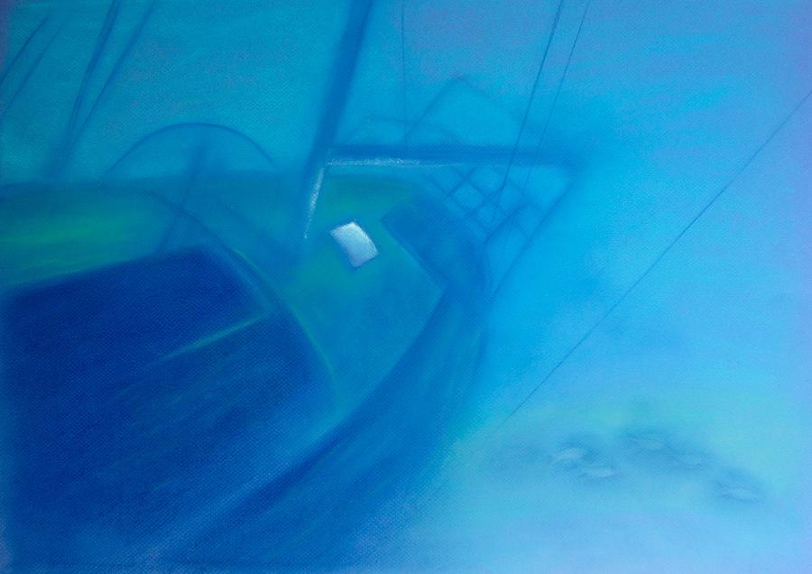 Boat Painting - Deep Blue Memory by Diana Perfect