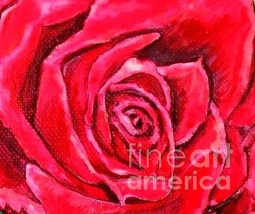 Deep into the Heart of a Rosebud of Love Painting by Kimberlee Baxter