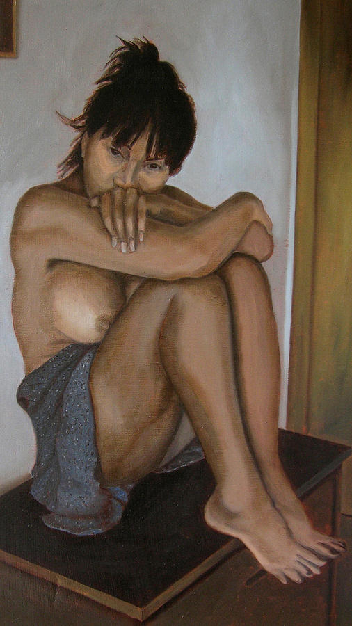 Deep in thought Painting by Thu Nguyen