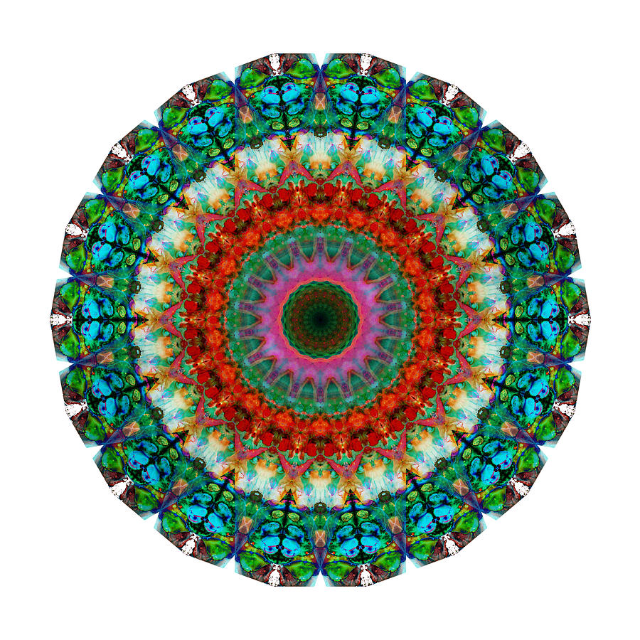 Iris Painting - Deep Love - Mandala Art By Sharon Cummings by Sharon Cummings