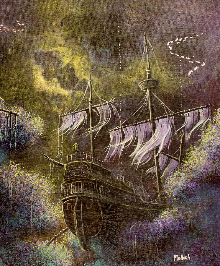 Sunken Ship Painting - Deep Peace by Jack Malloch