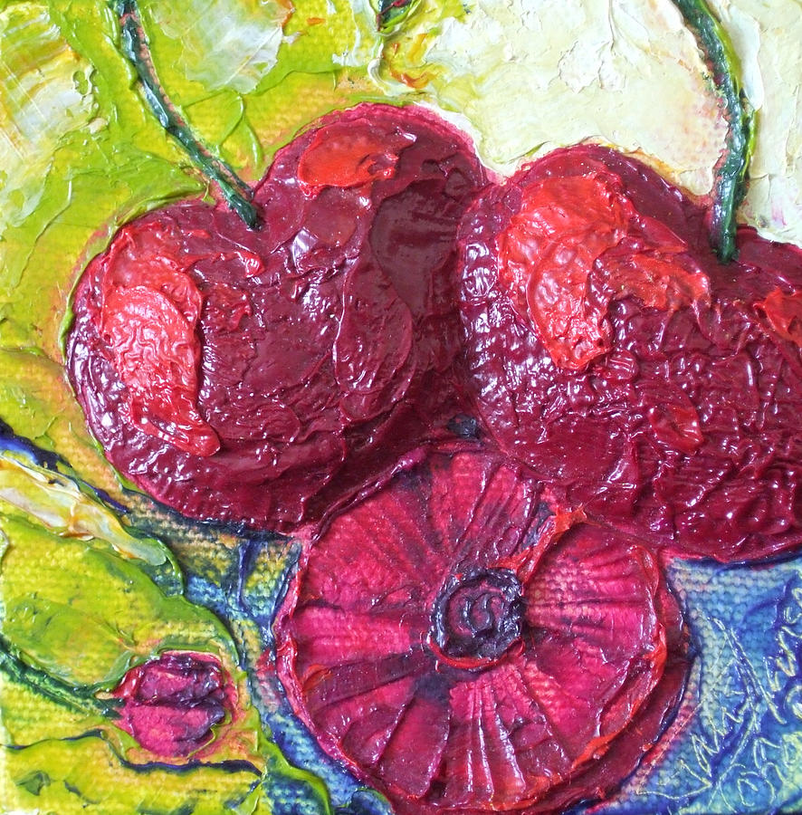 Deep Red Cherries Painting by Paris Wyatt Llanso