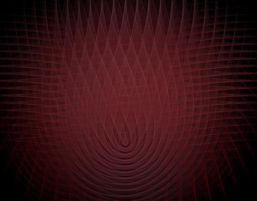 Deep Red Fractal Background Painting by Bruce Nutting