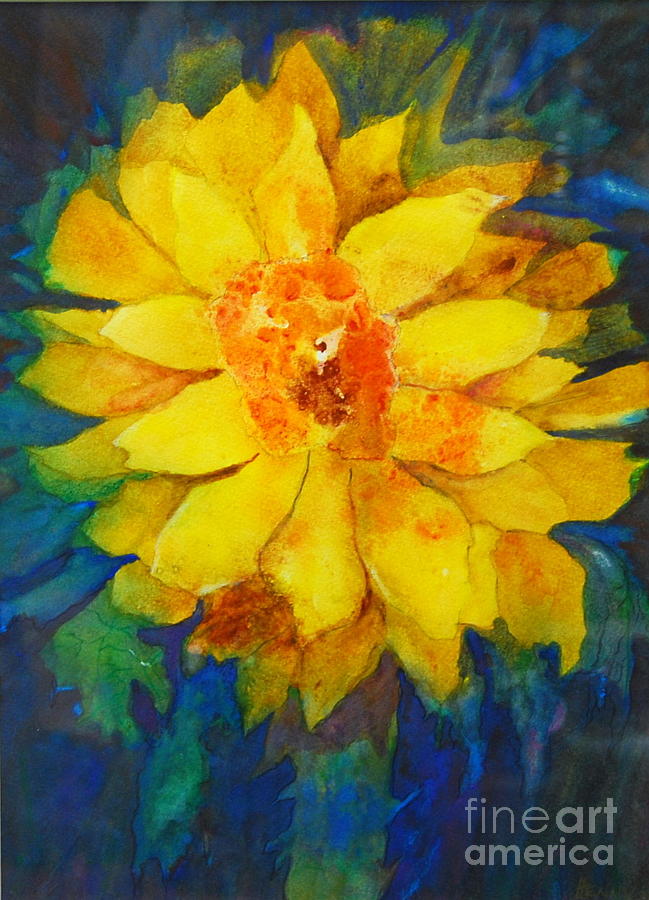 Yellow Flower Painting - Deep Within The Bloom by Henny Dagenais