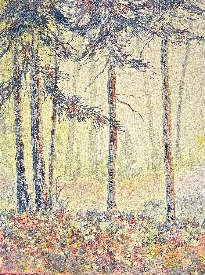 Tree Painting - Deep Woods Autumn by Carolyn Rosenberger
