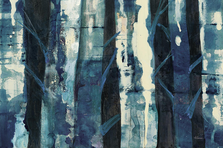 Abstract Painting - Deep Woods IIi Indigo by Albena Hristova