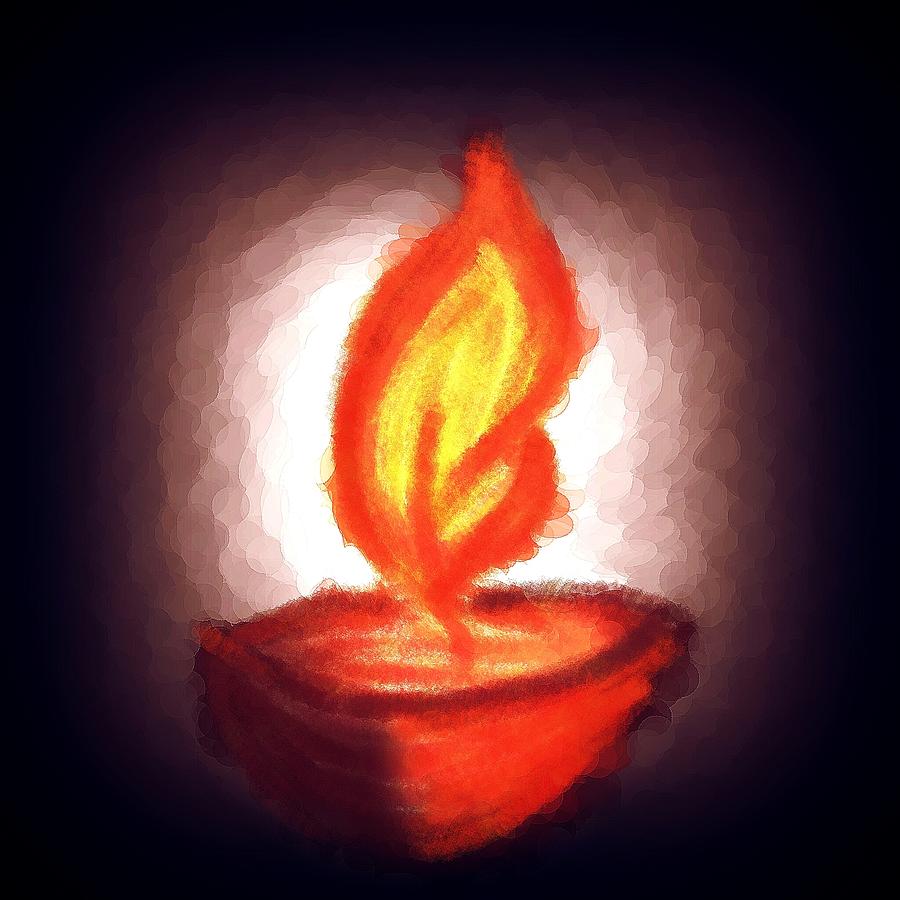 Candle Painting - Deepam by Chandana Arts