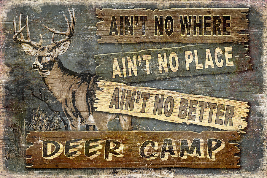 Deer Camp Painting by JQ Licensing