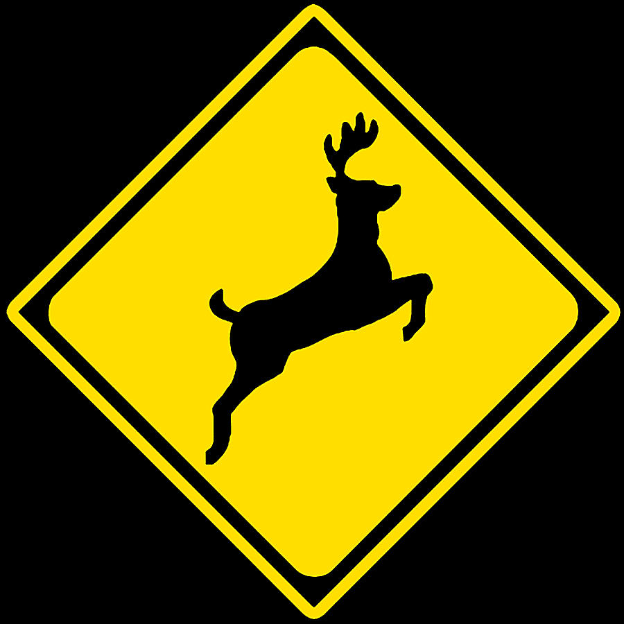 Deer Crossing Sign Digital Art by Marvin Blaine