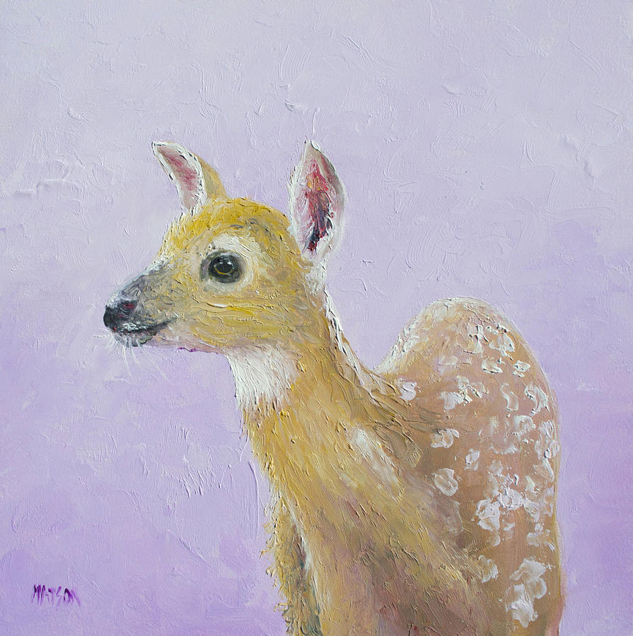 Deer Fawn Painting by Jan Matson