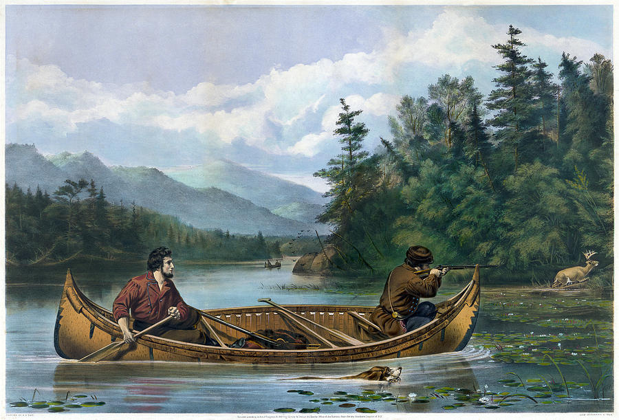 Deer Hunting, C1863 Painting by Granger - Pixels