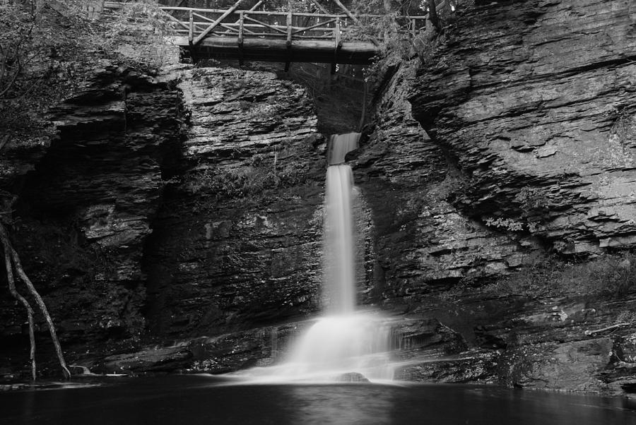 Waterfall Photograph - Deer Leap Falls bw by Jennifer Ancker