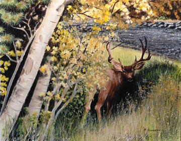 Deer Painting by Richard Ginnett