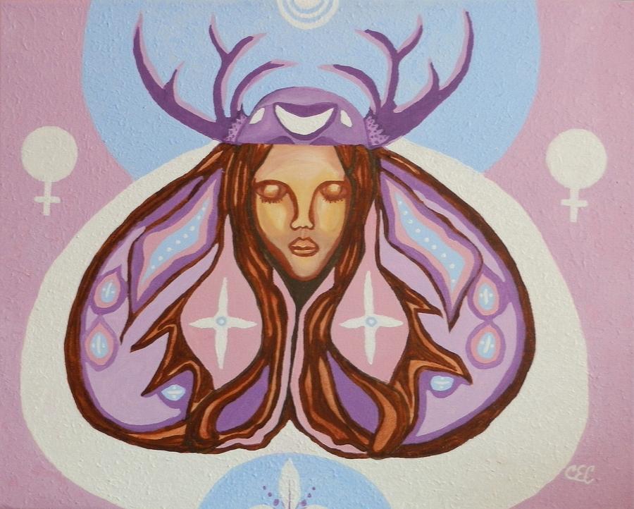 Deer Woman Painting by Carolyn Cable