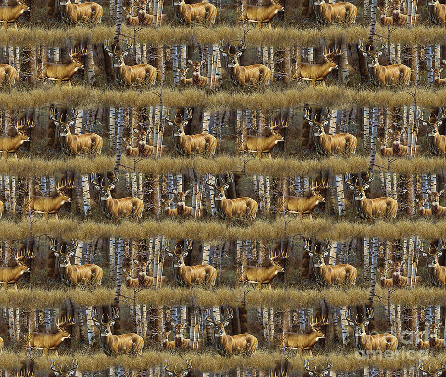 Deer Woods duvet pillow art Painting by JQ Licensing