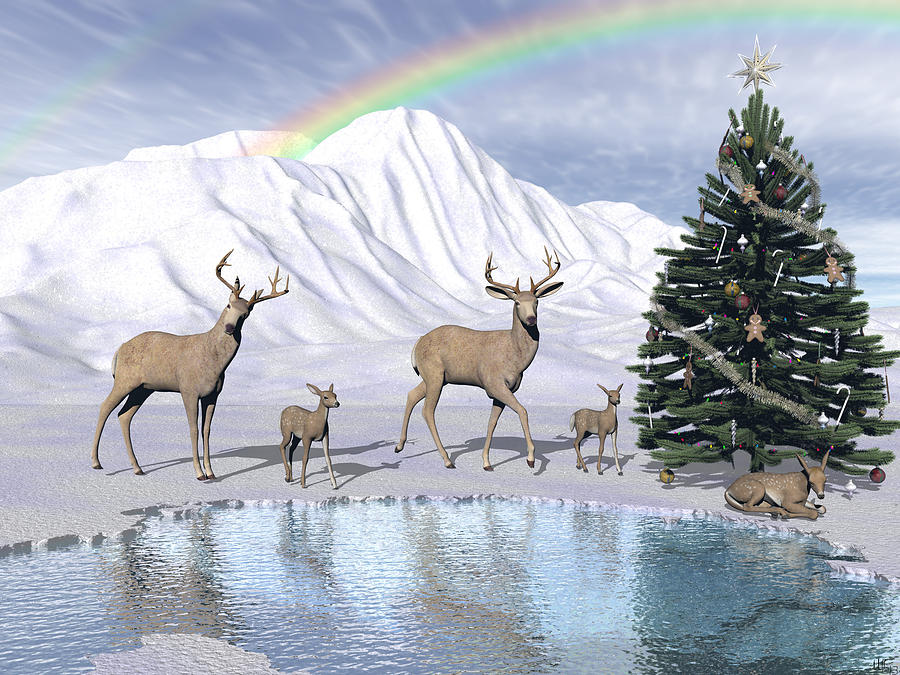 Deers Digital Art by Michele Wilson