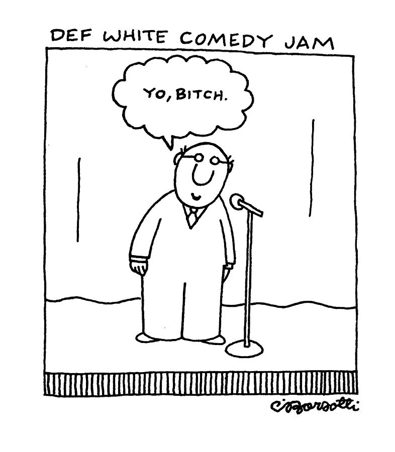Def White Comedy Jam Drawing by Charles Barsotti