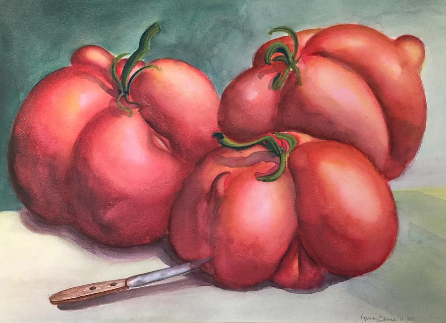 Deformed Tomatoes Painting by Rand Burns