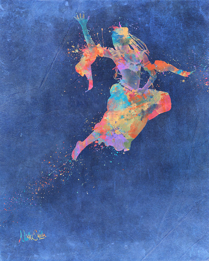Abstract Digital Art - Defy Gravity Dancers Leap by Nikki Marie Smith