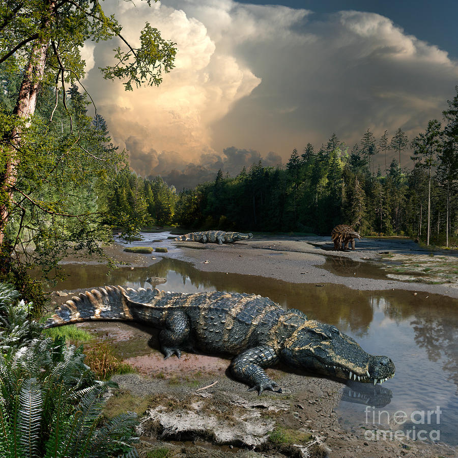 Deinosuchus Digital Art by Julius Csotonyi