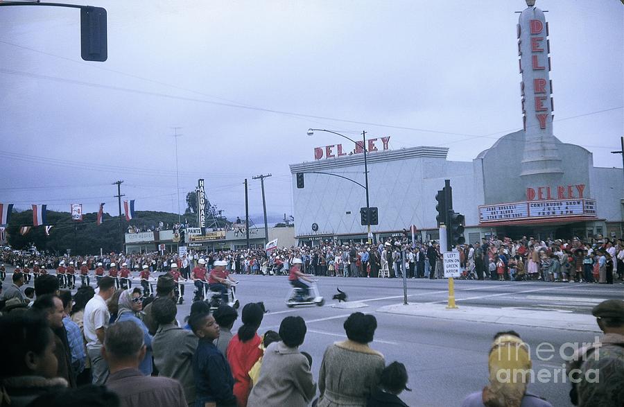 Seaside Photograph - Del Rey Theatre Seaside California July 4 1956  by Monterey County Historical Society