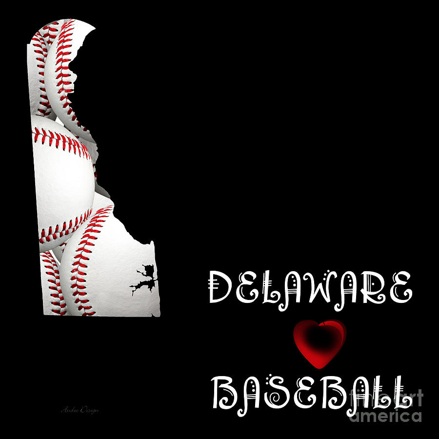 Delaware Loves Baseball Digital Art by Andee Design