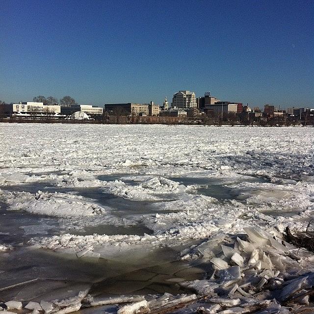 Winter Photograph - Delaware River Ice Jam Looking At by Traci Law