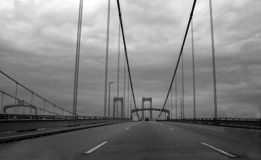 Delaware-Twin Bridges--bw Photograph by Harold E McCray
