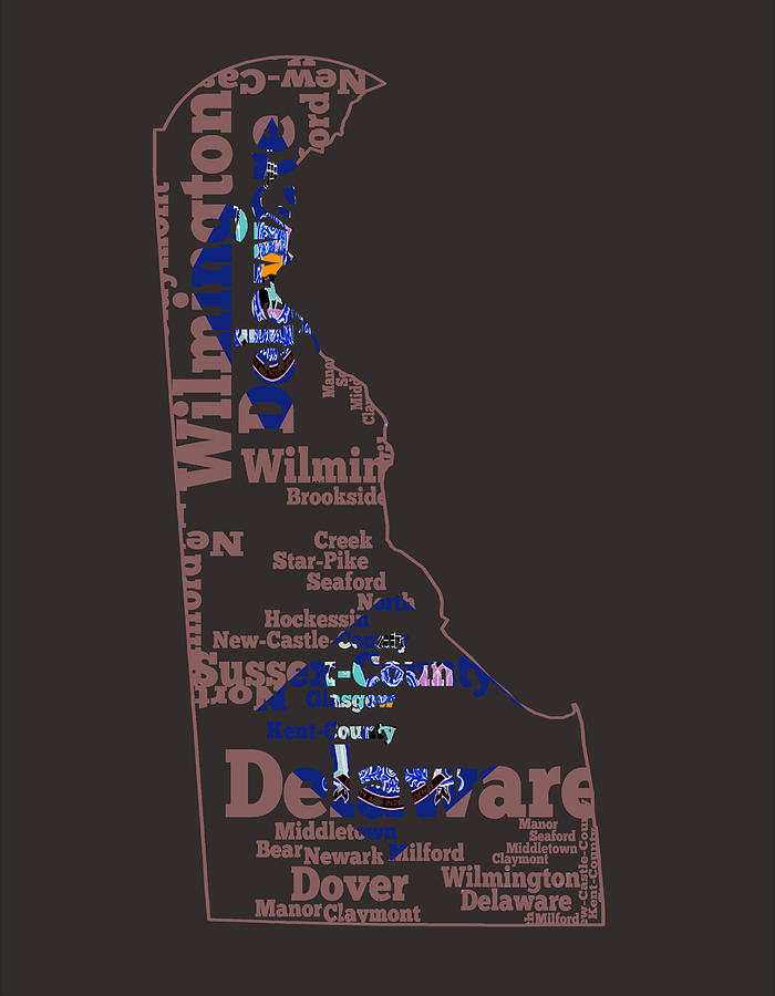 Delaware Word Cloud 2 a Digital Art by Brian Reaves