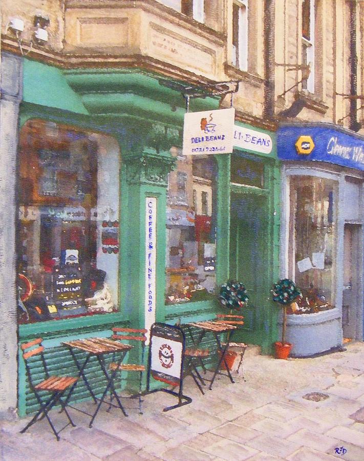 DELI BEANS Cafe and Delicatessen in Peebles Painting by Richard James Digance