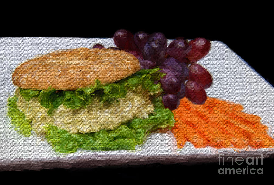 Deli Chicken Salad Sandwich Painterly Photograph by Andee Design