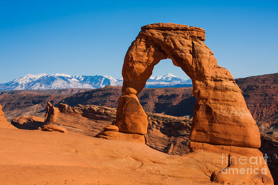 Delicate Arch and La Sal Mountains 02 Arches National Park Photograph by Dan Hartford