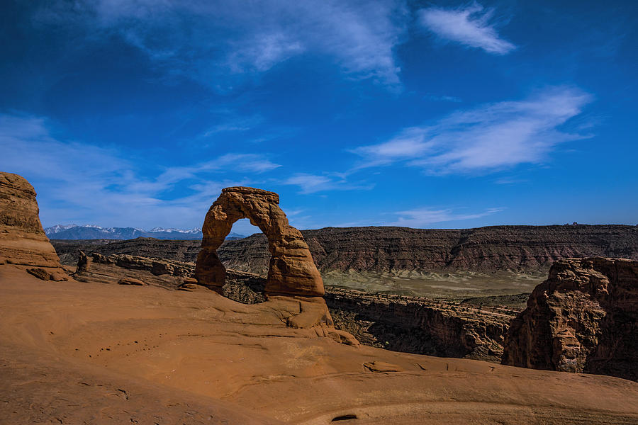 Delicate Arch Mountain background Photograph by Jonathan Davison