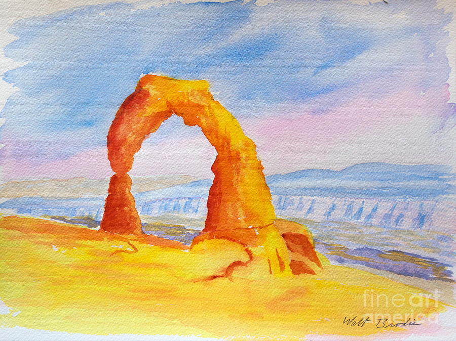 Delicate Arch Painting by Walt Brodis