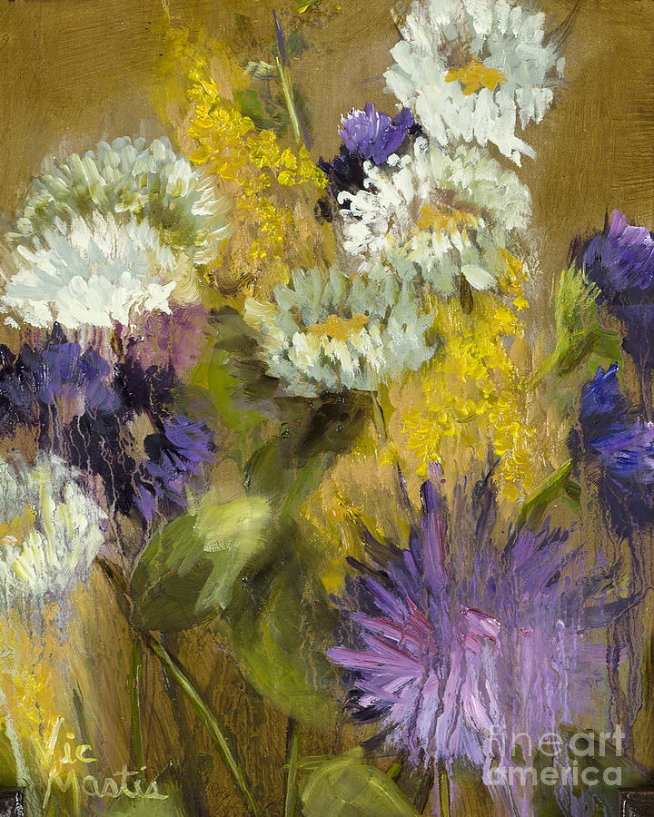 Delicate Aroma I -Unframed-with Gold Leaf by Vic Mastis by Vic Mastis Delicate Aroma I -Unframed-with Gold Leaf by Vic Mastis by Vic Mastis