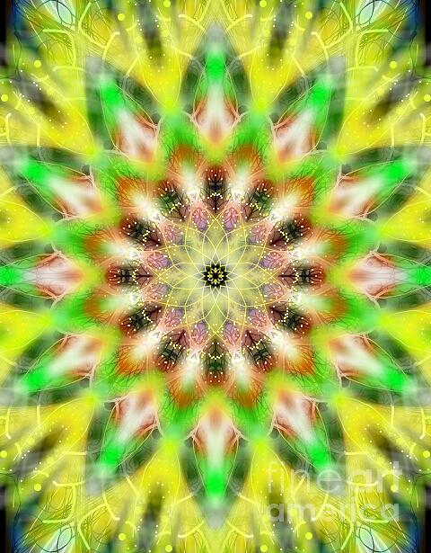 Delicate Yellow Mandala Digital Art by Michael African Visions