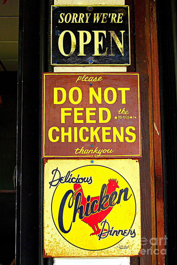 Sign Photograph - Delicious Chicken Dinners Sign by Catherine Sherman