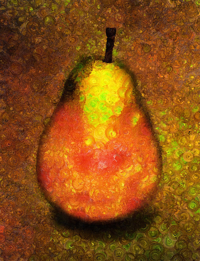 Pear Painting - Delicious Pear Abstract Expressionism by Georgiana Romanovna