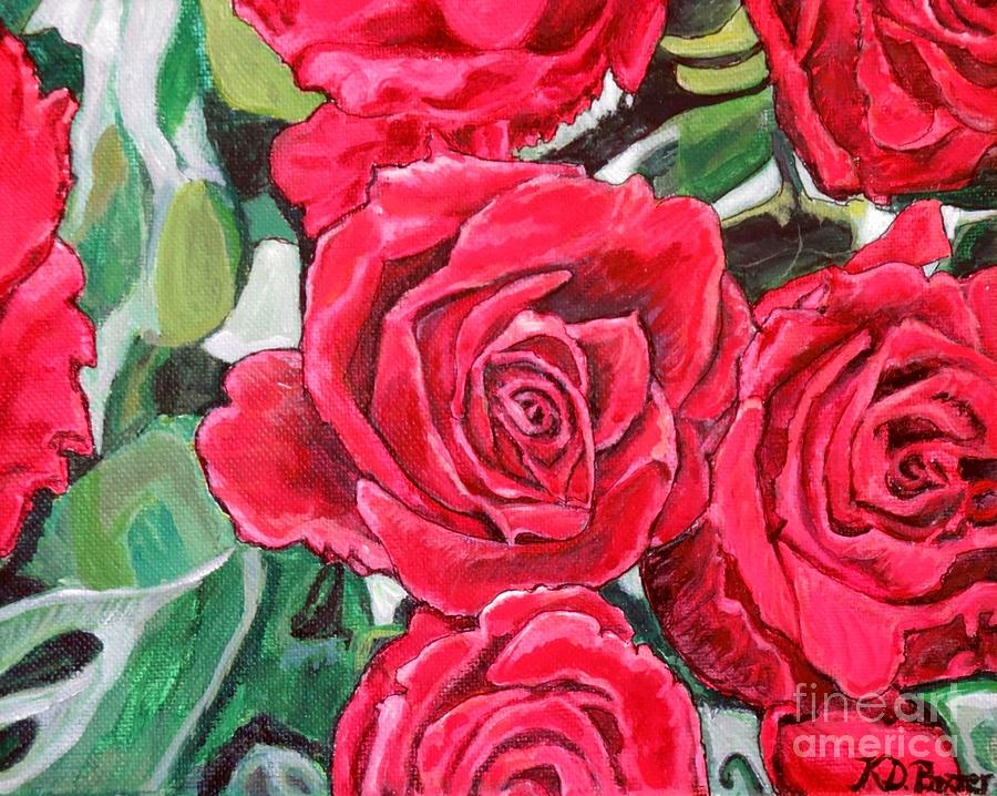 Delight of Grandmas Roses Painting Painting by Kimberlee Baxter