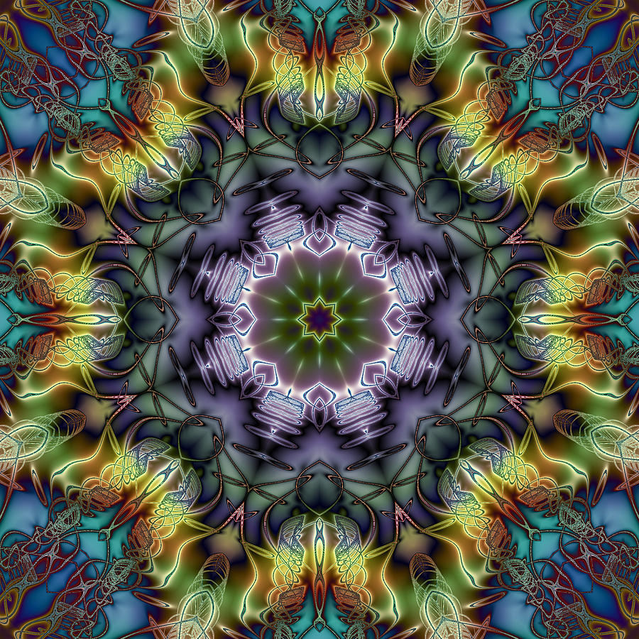 Kaleidoscope Digital Art - Delightful by Kiki Art