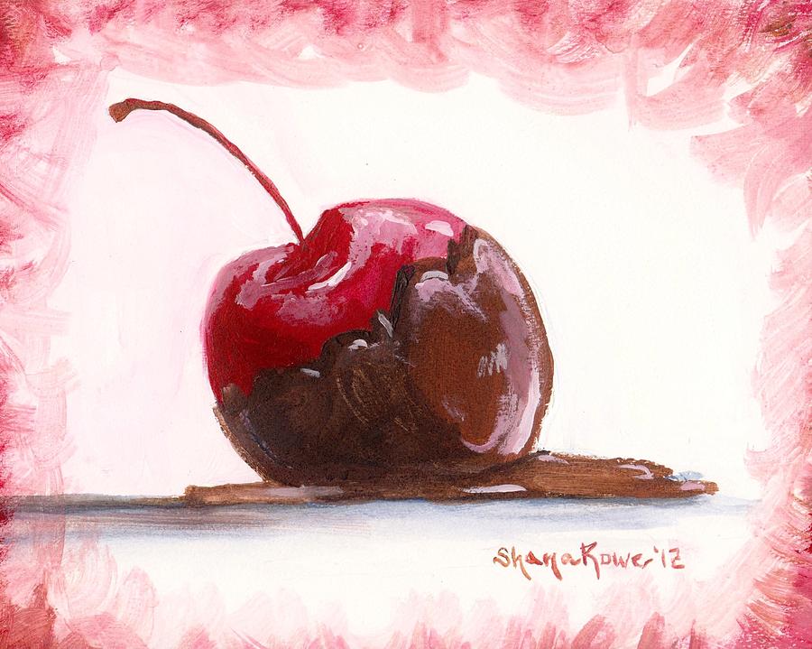 Delightfully Delectable 3 Cherry Painting by Shana Rowe Jackson