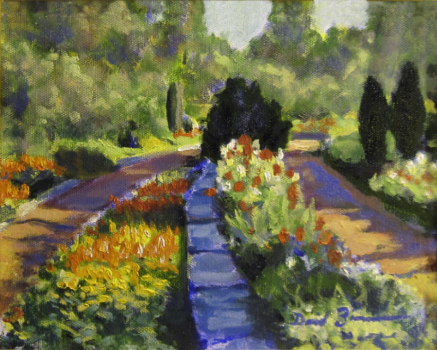 Delights of Duke Gardens Painting by David Zimmerman