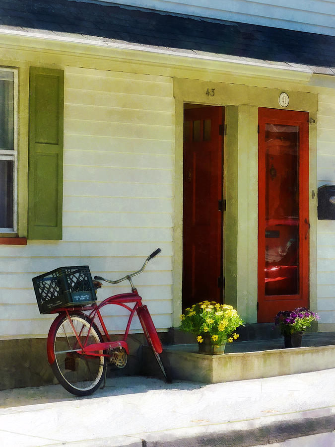 Bicycle Photograph - Delivery Bicycle by Two Red Doors by Susan Savad