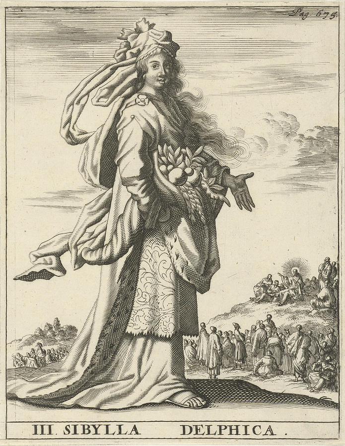 Sibyls Drawing - Delphic Sibyl, Print Maker Jan Luyken, Timotheus Ten Hoorn by Jan Luyken And Timotheus Ten Hoorn