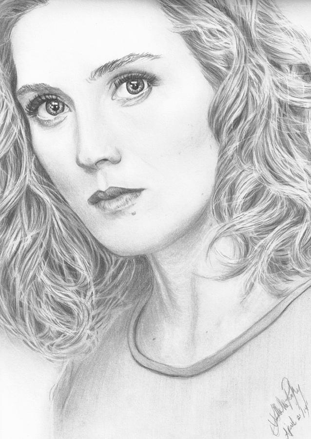 Celebrity Drawing - Delphine Cormier by Annabelle Pickering
