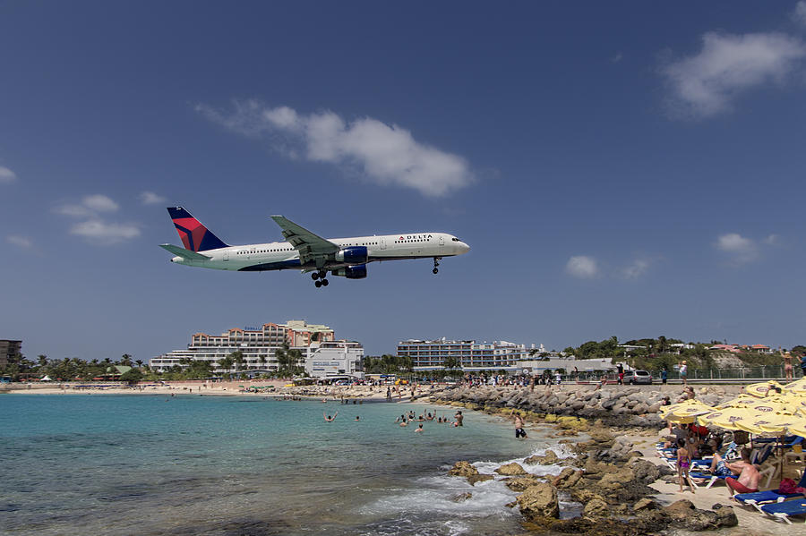 Delta Air Lines at St Maarten Photograph by David Gleeson